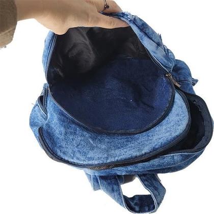 Imagem de Mochila Escolar Jeans Super Atual Em Estilo Patches Tw707