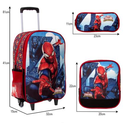 Imagem de Mochila Escolar Juvenil de Rodinha Masculina Homem Aranha