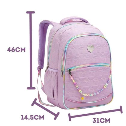 Imagem de Mochila Escolar Juvenil Feminina Matelassê