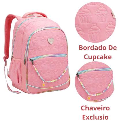 Imagem de Mochila Escolar Juvenil Feminina Matelassê