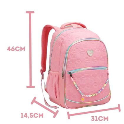 Imagem de Mochila Escolar Juvenil Feminina Matelassê