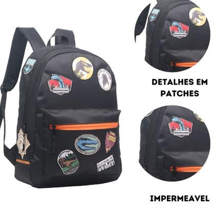 Imagem de Mochila Escolar Juvenil Impermeavel Patches