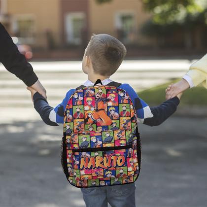 Imagem de Mochila Escolar Juvenil Menino Naruto Passeio Costas Aulas