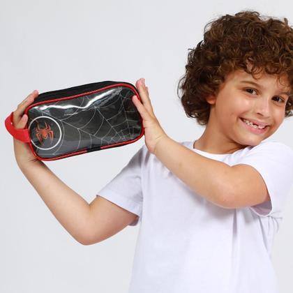 Imagem de Mochila Escolar Kit Bolsa Infantil Menino Reforçada Grande Lancheira e Estojo Aranha