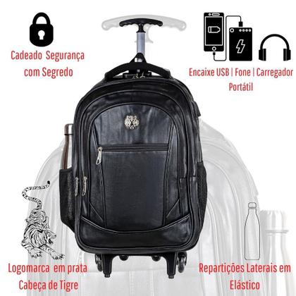 Imagem de Mochila Escolar Masculina Feminina Rodinha Carrinho 50 Litros Reforçada