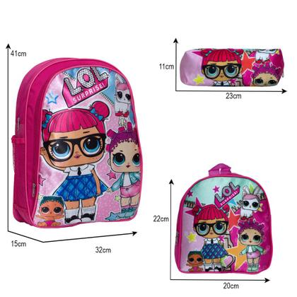 Imagem de Mochila Escolar Menina com Lancheira Infantil LOL Surprise