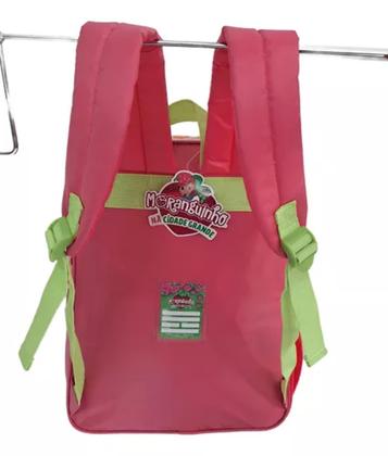 Imagem de Mochila Escolar Menina Moranguinho Rodinhas Aula Rosa