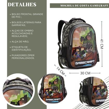 Imagem de Mochila Escolar Menino Bolsa Video Game Retro Gamecraft