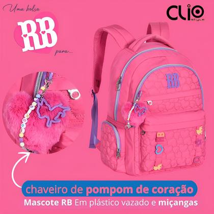 Imagem de Mochila Escolar Rebecca Bonbon Soft Matelassê Pompom Clio Style