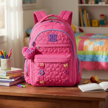 Imagem de Mochila Escolar Rebecca Bonbon Soft Matelassê Pompom Clio Style