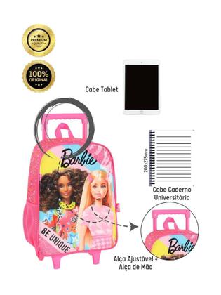 Imagem de Mochila Escolar Rodas Barbie Amiga Ic41412 - Pink - Maxlog