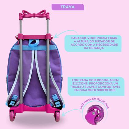 Imagem de Mochila Escolar Rodinha Infantil Feminina Menina Lilo Stitch