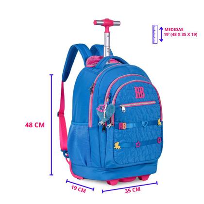 Imagem de Mochila Escolar Rodinhas com Lancheira Térmica, Estojo e Caderno com Ecobag Original RB