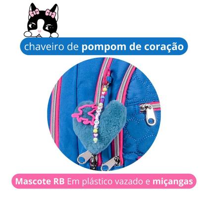 Imagem de Mochila Escolar Rodinhas com Lancheira Térmica, Estojo e Caderno com Ecobag Original RB