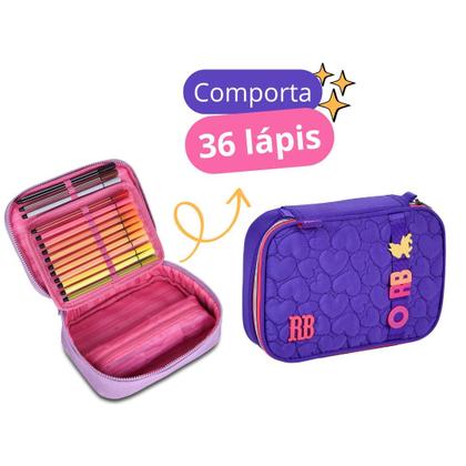 Imagem de Mochila Escolar Rodinhas com Lancheira Térmica, Estojo e Caderno com Ecobag Original RB