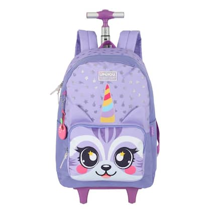 Imagem de Mochila Escolar Rodinhas Gatinho + Lancheira + Estojo 100 Lápis Up4you