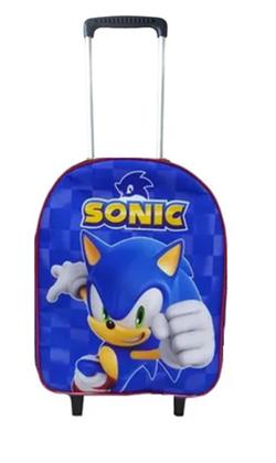 Imagem de Mochila Escolar Sonic Carrinho Menino Azul