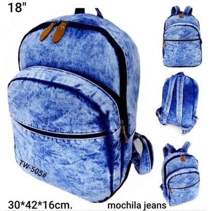 Imagem de Mochila Escolar Super Atual Em Estilo Jeans Despojado Tw505