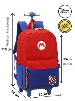 Imagem de Mochila Escolar Super Mario Nintendo - Poliéster