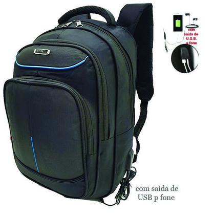 Imagem de Mochila Escolar Usb Notebook 15 Reforçada A905