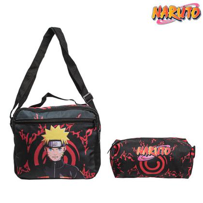 Imagem de Mochila Escolar Uzumaki Naruto Costas Kit Lancheira+Estojo