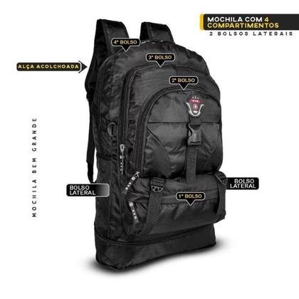 Imagem de Mochila Espaçosa Viagem 50L Acampamento Trilha Aventura