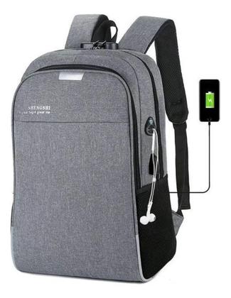 Imagem de Mochila Esportiva Escolar Anti Furto Notebook Saida Cabo Aux