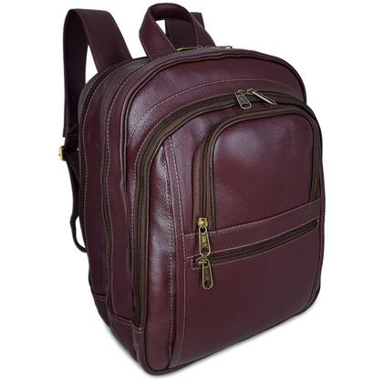 Imagem de Mochila Executiva De Couro Masculina Grande Para Notebook