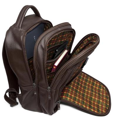 Imagem de Mochila Executiva De Couro Masculina Grande Para Notebook