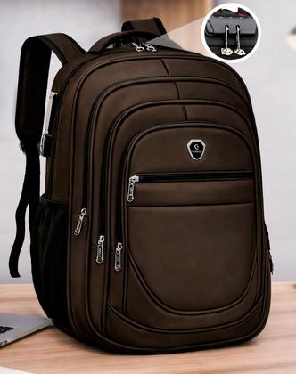 Imagem de Mochila Executiva Escolar Grande Espaço Notebook Cabo Fone de Ouvido e USB Porta Garrafa