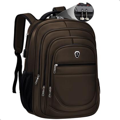 Imagem de Mochila Executiva Escolar Grande Espaço Notebook Cabo Fone de Ouvido e USB Porta Garrafa