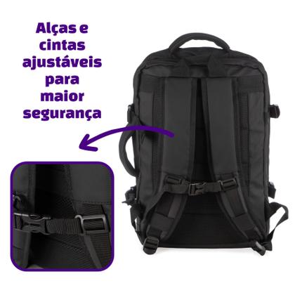 Imagem de Mochila Executiva Expansível 50L Notebook 16 Polegadas Viagem Trabalho Impermeável 2 em 1 Mala Bagagem de Mão