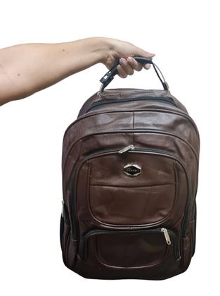 Imagem de Mochila Executiva Grande material sintético p/ Notebook Marrom