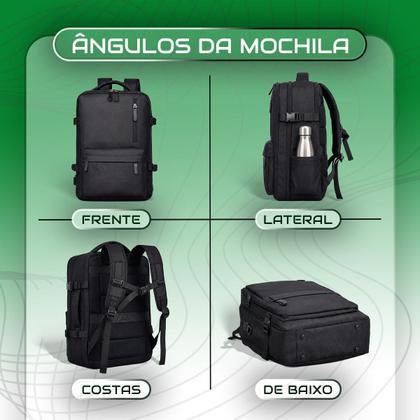 Imagem de Mochila Executiva Mala Escolar Trabalho Antifurto Viagem Notebook Impermeável Expansiva Reforçada Masculino Feminina