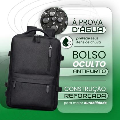 Imagem de Mochila Executiva Mala Escolar Trabalho Antifurto Viagem Notebook Impermeável Expansiva Reforçada Masculino Feminina