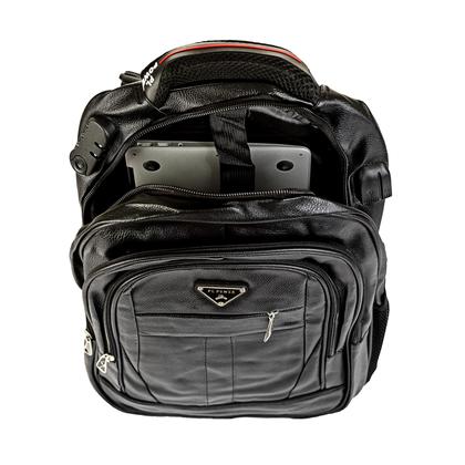 Imagem de Mochila Executiva Masculina Couro Notebook Encaixe USB 50 Litros Preta