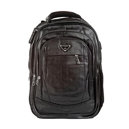 Imagem de Mochila Executiva Masculina Couro Notebook Encaixe USB 50 Litros Preta