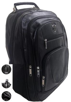 Imagem de Mochila Executiva Masculina, feminina, viagem, grande, USB cabo de aço