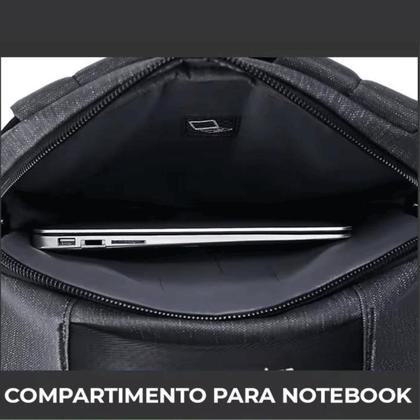 Imagem de Mochila Executiva Masculina Reforçada Moderna Notebook Preta