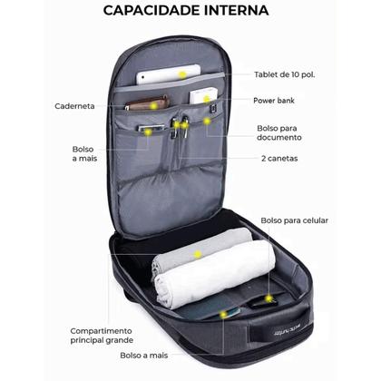 Imagem de Mochila Executiva Masculina Reforçada Moderna Notebook Preta