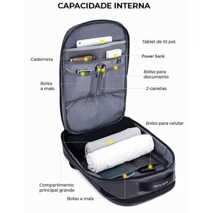 Imagem de Mochila Executiva Masculina Reforçada Moderna Notebook Preta
