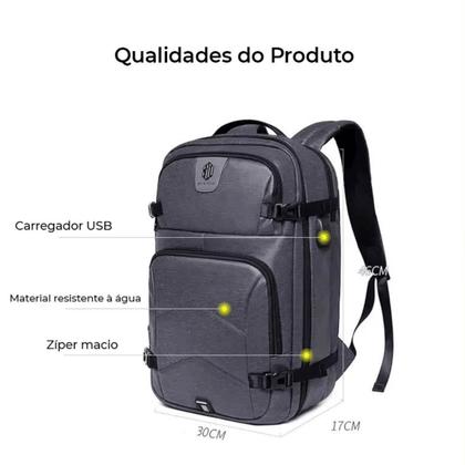 Imagem de Mochila Executiva Masculina Reforçada Moderna Notebook Preta