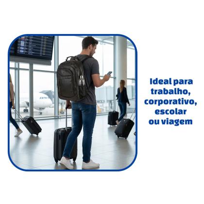 Imagem de Mochila Executiva Notebook 19 Grande 45L Material Sintético Reforçada Trabalho Faculdade Viagem