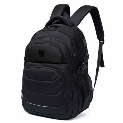 Imagem de Mochila Executiva Notebook Impermeável Reforçada Preta Cor Modelo 2 Desenho Do Tecido Lisa