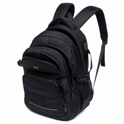 Imagem de Mochila Executiva Notebook Impermeável Reforçada Preta Cor Modelo 2 Desenho Do Tecido Lisa