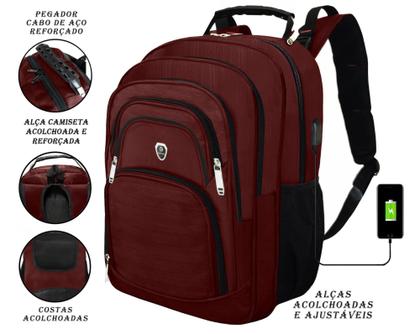 Imagem de Mochila Executiva Notebook Reforçada Faculdade Trabalho Impermeável Masculina