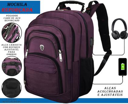 Imagem de Mochila Executiva Notebook Reforçada Faculdade Trabalho Impermeável Masculina