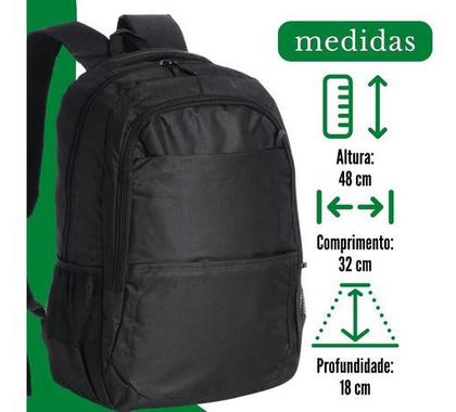 Imagem de Mochila Executiva Notebook Reforçada Masculina - Preto