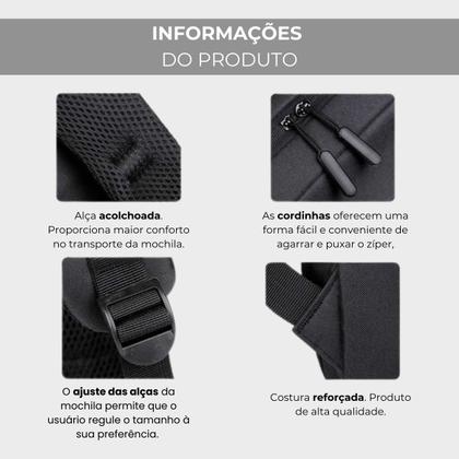 Imagem de Mochila Executiva Notebook Slim Faculdade Trabalho Viagem Passeio Reforçada com Porta USB 15,6