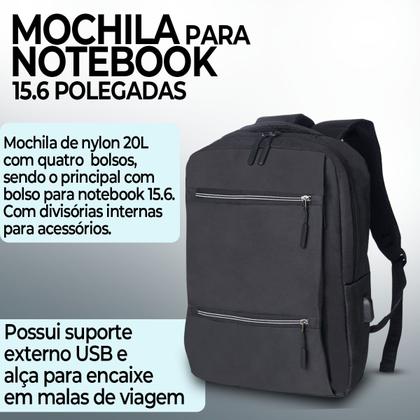 Imagem de Mochila Executiva para notebook 16.5" resistente com saída usb
